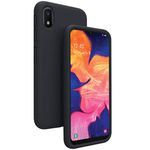 Vinve Liquid Silicone Case for Samsung Galaxy A10e, Gel Rubber Full Body Protection Shockproof Cover Slim Fit Case Drop Protection Case (Black.)