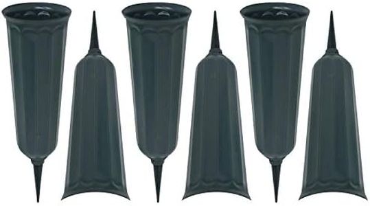 Essentially Yours 6 Pack - 7 Inch Memorial Floral Vase with 3 Inch Stakes - for Artificial Flowers Only Also Great for Parties and Outdoor Events