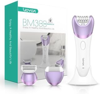 VOYOR Epilator for Women Cordless & Rechargeable, Epilator Hair Removal with 30 Tweezers,3 in 1 Epilators with Electric Lady Shaver and Foot File,Hair Removal Device for Arm Leg BM300 (Purple)