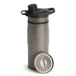 GRAYL GeoPress Titanium 710ml Water Purifier Bottle with Cooking Lid - Filter for Hiking, Camping, Survival, Travel (Covert Black)