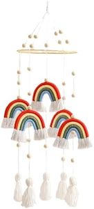 RsNifti Baby crib mobile Newborn Infant room hanging décor Nursery room décor Crib Mobile Hanging Macrame Tassels Mobile Boho Nursery Decor Rainbow Red