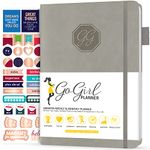 GoGirl Planner and Organizer for Women – Compact Size Weekly Planner, Goals Journal & Agenda to Improve Time Management, Productivity & Live Happier. Undated – Start Anytime, Lasts 1 Year – Grey