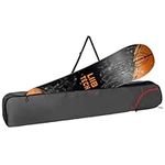 Navaris Snowboard Bag for Men and Women - 175 cm - with Side Pocket & Adjustable Straps - For Easy Snowboard Carrying - Red and Grey