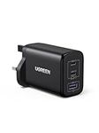 UGREEN USB C Charger 65W GaN Fast Charger 3-Port PD Charger UK Plug Compact Travel Adapter Compatible with MacBook Pro/Air, iPad Pro/Air, iPhone 17 Pro/Air/17/16, Galaxy S25/S24, Pixel, Steam Deck