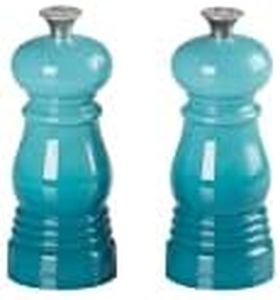 Le Creuset Kleines Mühlenset, Salz- und Pfeffermühle, ABS-Kunststoff, Je 5 x 5 x 12,1 cm, Keramik-Mahlwerk, Karibik, 96002500490000