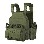 YAKEDA Tactical Vest Quick Release Airsoft Vest Adjustable for Adults (Green)