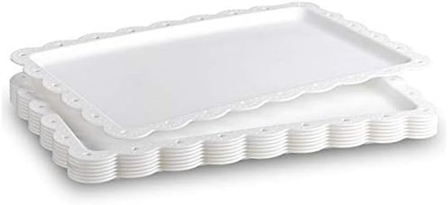Vassoio da portata per fast food, snack, frutta, dessert, in plastica, per cucina, caffetteria, ristorante, feste, 35,5 x 22,9 cm (confezione da 8)