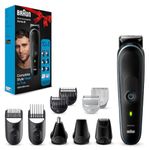 Braun All-in-One Trimmer for Men, From Gillette,10-in-1, For Face, Hair, Body, Ear, Nose, Private parts, German Engineering,100-Min Runtime, Waterproof, precision trimming comb, professional finish, 5-quick charge, Body Trimmer, MGK5445