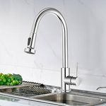 ACA International WELS Kitchen Mixer Tap Pull Out 2-Mode Spray Basin Mixer Tap 360° Swivel H&C Control Laundry Sink Faucet Kitchen Taps (Polished Chrome)