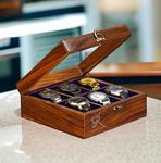 Royal Craft Expertise Watch Box For Men, Wooden Watch Boxes, Watch Case Box For Men Women,Watch Box Organizer With Hinged Lid,Watch Box For Women,Organizer Box Display Case,Father's Day Gift (Brown)