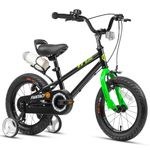 Glerc Fantacy Kids Bike 12 Boys Girls Inch Bicycle for Age 2 3 4 Year Old with Stabilisers & Bottle Cage for Birthday Gift, Black