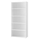 VASAGLE Bookshelf, 5-Tier Bookcase, Storage Shelving Unit, Display Shelf with Open Compartments, Adjustable Storage Shelves, for Living Room, Home Office, Bedroom, Cloud White LBC165T14