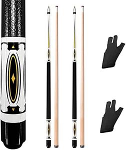 MoyanSuper 58 inch Set of 2 Pool Cue Sticks, 2 Piece Maple Billiard Cue Stick 20 Oz Great for House or Bar