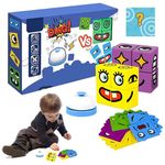 Kidology Emoji Cube Face Change Game for Kids, Learning Educational Emotion Change Blocks, Cute Face Changing Cube, Expressions Puzzles Toy for Kids Ages 3 Years and Up (Emoji 16 Cube-Bell)