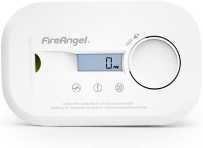 FireAngel FA6812 Kohlenmonoxid Melder, Tragbarer CO Melder mit LCD Anzeige – Mit 10-Jahres-Sensor - Für Zuhause, Reisen & Wohnwagen
