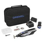 Dremel 8250 12V Lithium-Ion Variable Speed Cordless Rotary Tool with Brushless Motor, 5 Rotary Tool Accessories, 3Ah Battery, Charger, and Tool Bag, Black