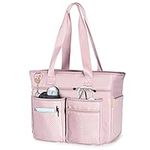 Fasrom Nurse Tote Bag for Work Nurses with Laptop Sleeve, Home Health Clinical Bag for Nursing Students and Medical Assistant, Pink (Patent Design)