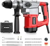 AOBEN 1-1/4 Inch SDS-Plus Rotary Hammer Drill with Vibration Control and Safety Clutch,10 Amp Heavy Duty Demolition Hammer for Concrete-Including 3 Drill Bits, Flat Chisels, Point Chisels