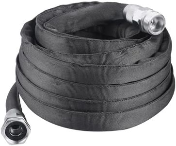 FIEXRNJ 25ft Garden Fabric Woven Water Hose, Lightweight and Durable, 58'' Flexible Construction, 34 Solid Fittings