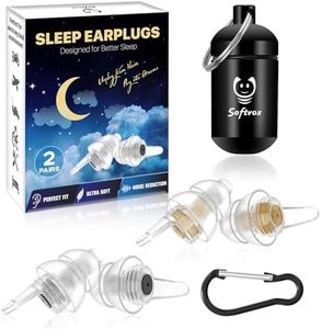 Softvox Ear Plugs for Sleeping 2 Pairs, High Noise Reduction Filter 100x Reusable Silicone Earplugs for Snoring, Travel, Concerts, Mowing, Hearing Protection for Adults & Kids 12+ with Small Ear Canals