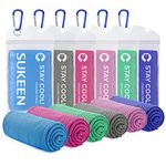 Sukeen Cooling Towel (100x30 cm) Ice Towel for Neck, Cool Towel for Instant Cooling Relief Soft Breathable Cold Towel 6pcs for Yoga, Golf, Gym, Camping, Running, Workout & More Activities