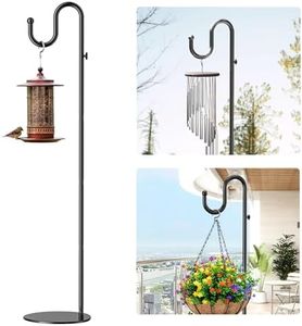 74" Shepherds Hook Stand: Hanging Bird Feeders, Plants, and Wind Chimes