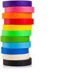 Colored Masking Tape - 11 Rolls, 55 yd x 1 in ea Colored Tape Roll - 1,815 Ft x 1in Wide of Colorful Craft Tape - Vibrant Rainbow Colored Painters Tape – Great for Art, Labeling & Classroom Decoration