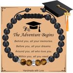 2024 Graduation Gifts for Him Tiger Eye Bead Bracelet Men Cool College Middle High School 5th 8th Grade Graduation Gifts for Boys Son Grandson Nephew