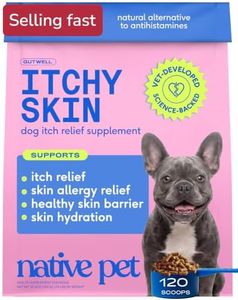 GutWell Itchy Skin - Dog Itching Skin Relief & Seasonal Allergy Itch Relief for Dogs - Promotes Skin Hydration, Elasticity & Healthy Barrier with Triple-biotic Blend, Zinc, & Vitamin E - 120 Scoops
