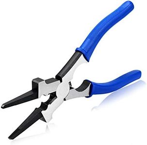 SPEEDWOX Professional MIG Welding Pliers 8 Inches 6 in 1 Multi Functional Tool Drop Forged High Carbon Steel for Scraping Spatter Gripping Drawing Wire Non-slip Comfort Blue Handles