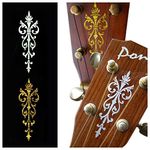 Inlay Stickers for Guitar Headstock - Small Torch (2pcs Set) - White Pearl & Ocher