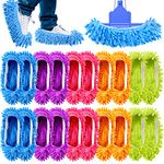 20PCS Mop Slippers,Mop Socks for Floor Cleaning,Washable Reusable Mop Shoes,Multi Function Soft Dusting Slippers for Women Men House Office Bathroom Kitchen, Multicolor