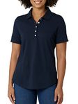 Riders by Lee Indigo Women's Morgan Short Sleeve Polo Shirt, Dark Navy, Small