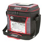 Coleman Soft Cooler Bag | Keeps Ice Up to 24 Hours | 30-Can Cooler with Adjustable Shoulder Straps | Great for Picnics, BBQs, Camping, Tailgating & Outdoor Activities,Red