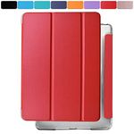 DuraSafe Cases for iPad 9.7 Inch 2014 Air 2 Gen [ Air 2nd ] A1566 A1567 MH2V2HN/A MH2W2HN/A MH2U2HN/A MGL12HN/A Shock Proof Magnetic Dual Angle Stand with Honeycomb Pattern Clear Back Cover - Red