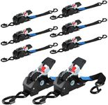 8 Pack Retractable Ratchet Straps, 