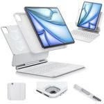 ESR for iPad Air 11 Inch Case with Keyboard M4/M3/M2 (2026/2025/2024) & iPad Pro 11/Air 5th/4th Gen Keyboard, Easy-Set Magnetic Stand, Portrait/Raised Modes, with Removable Protective Case, White