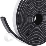 4m Single Sided Self Adhesive Weather Stripping Foam Tape, High Density Foam for Window Door Seal, Black,12mm X 6mm