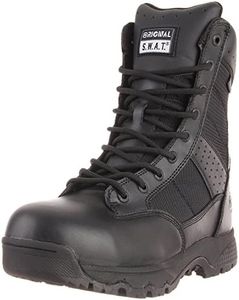 Original S.W.A.T. Metro 9" Side Zip Safety Toe - Boots for Men - Durable Leather - Textile Upper - EVA Midsole Black US Men's 9.5, Women's 11 Medium