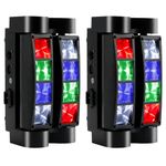 Areyourshop Moving Head Disco Lights,8 x 10 W RGBW LED Stage DJ Light(2PC),DJ Lighting for Stage Performances,KTV, Weddings&Events,Magic Beam Light Effects Support Sound Activated & DMX512