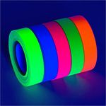 Glow King Blacklight Reactive Glow Tape | Premium UV Fluorescent Neon Party Gift for Events | Multipurpose Luminous Colored Tape for Room Decorations | Glow in The Dark Cloth Tape – 0.5 in x 18 ft