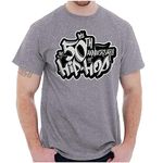 Brisco Brands The 50th Anniversary of Hip Hop Logo Graphic T Shirt Men or Women, Sport Grey, Medium