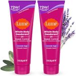 Lume Whole Body Deodorant Plus Sweat Control - Smooth Cream Tube - 72 Hour Odor And Sweat Control - Baking Soda Free, Skin Loving - 3.0 ounce (Pack of 2) (Lavender Sage)