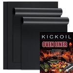 Oven Liners for Bottom of Oven 4 Pack Large Thick Heavy Duty Nonstick Oven Mat for Bottom of Electric Oven Gas Oven Grill, Reusable Heat Resistant BPA PFOA Free Oven Protector Liner,16x24 Inch