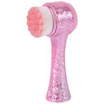 Beomeen Face Brush 2 in 1, Facial Cleansing Exfoliating Brush with Ultra Fine Soft Bristles for Pore Deep Cleansing Silicone Double Side Face Wash Scrub Brush for Skin Care, Ice Flower Pink