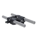 NICEYRIG 15mm Rod Base Plate Multi-Purpose Tripod Baseplate for DSLR Camera Camcorder Cage Rig, Shoulder Rig [New Version] - 455