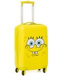 SPONGEBOB SQUAREPANTS Suitcase for All Ages | Yellow Small Cabin Bag | Hard Carry On Trolley with Extendable Handle | Sponge Bob Bikini Botttom | Fun Travel Accessory Gift for Kids & Adults