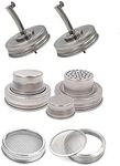 Mason Jar Liquor/Oil Pour Spout Dispenser, Sprouting Mason Jar Lid,Shaker Lid Shaker Dry Rub Lid - Cocktail, Mix Spices, Dredge Flour, Sugar Pack of 6