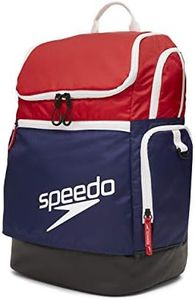 Speedo Unisex Adult Large Teamster Training Gym Backpack - Red/White/Blue, 35 Liter