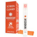 WHOOSH! Eye Glasses Cleaner Spray - 8 ml + 1 Microfiber Cleaning Cloth - Travel Size Eyeglass Cleaner for Sunglasses, Laptop Screen Cleaner for MacBook, Computer, Monitor - Glasses Cleaning Kit